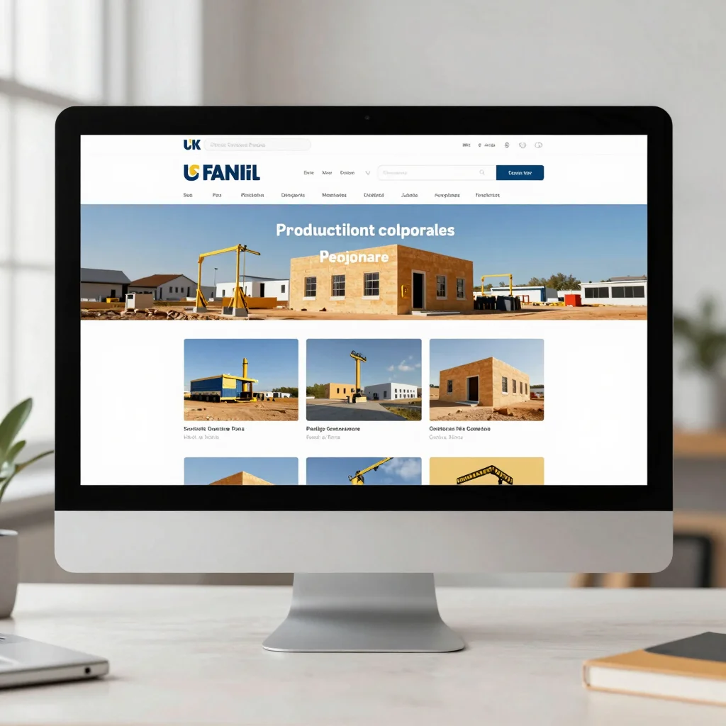 Functional website mockup for a UK small construction firm, showi