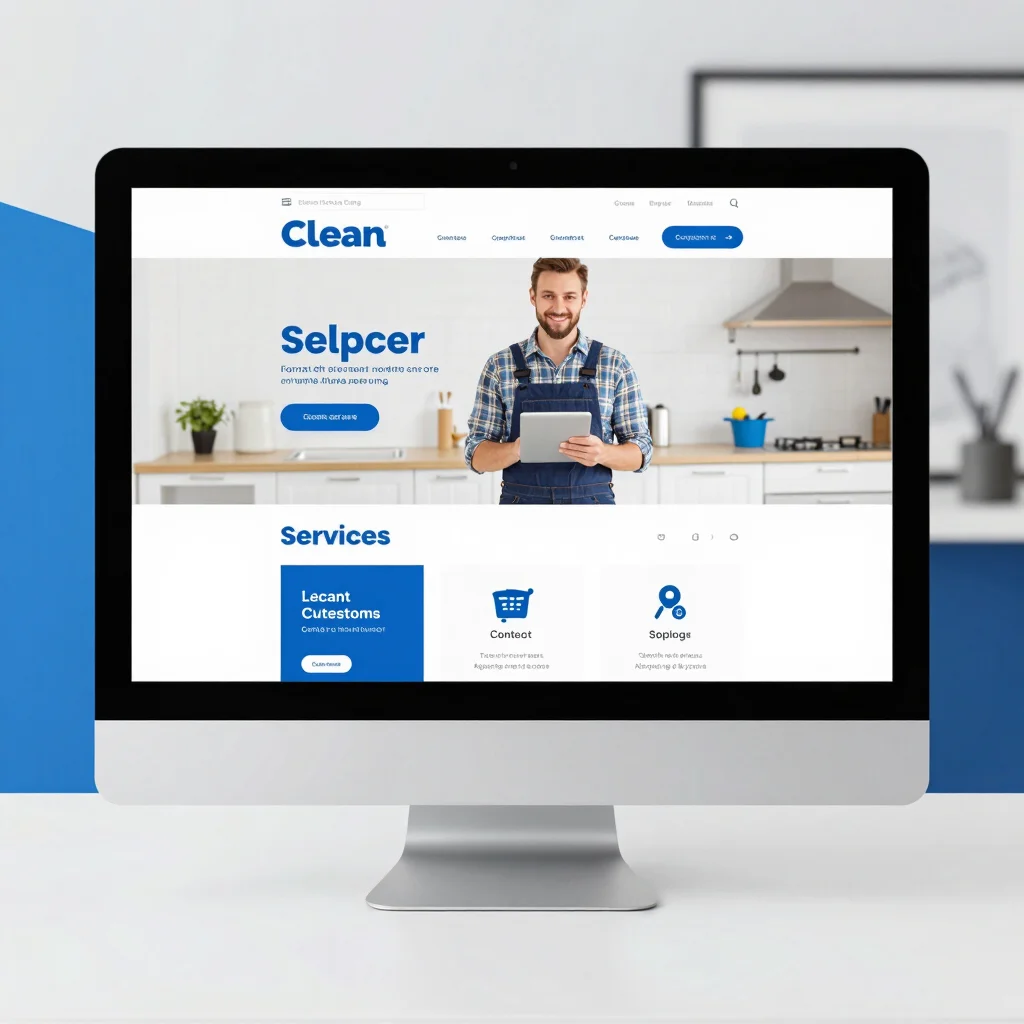 Clean website mockup for a local UK plumber, displaying services